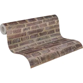 A.S. Création Steintapete Elements Tapete in Backstein Optik Vliestapete braun rot beige 10,05 m x 0,53 m - Braun/Rot/Beige