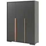 Kleiderschrank Arvika Buche H:195cm/B:146cm/T:56cm Dunkelgrau skandinavisch, Soft-Close