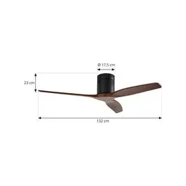 LUCANDE Vindur 132 cm Deckenventilator Schwarz