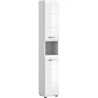WELLTIME Stauraumschrank WELLTIME, weiß (weiß nb, weiß hochglanz tiefzieh), B:30cm H:185cm T:30cm, Holzwerkstoff, MDF, Schränke, Stauraumschrank, Florenz, Hochschrank, Weiß Hochglanz Tiefzieh, 185 cm hoch, Bad