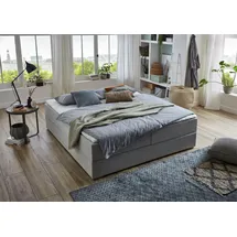 Atlantic Home Collection Boxbett "Lucy", grau (hellgrau), B:160cm L:200cm, Bezug Bettbox und Obermatratze: Strukturstoff (90% Polyester, 10% Nylon);Topper: Jersey (100% Polyester), ATLANTIC HOME COLLECTION, Komplettbetten, Boxspringbett, ohne Kopfteil, frei im Raum stellbar, mit