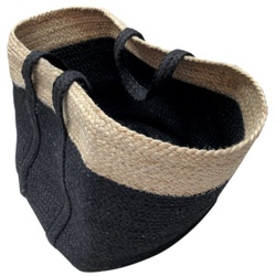 TermaTech | Holzkorb aus Jute | 300x300 mm | schwarz/heller Rand