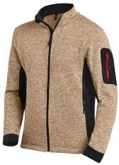FHB® Strickfleece-Jacke CHRISTOPH, beige/schwarz 79595 , 1 Stück, Größe: XXL