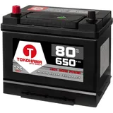 TOKOHAMA Asia Autobatterie 12V 80Ah 650A/EN hohe STARTKRAFT +Pluspol Links 70Ah