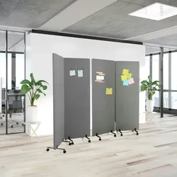Mobiles Akustik-Trennwand-System FLEXMIUT 2er Set dunkelgrau hjh OFFICE