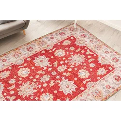 Teppich ME GUSTA "Faye 625", rot, B:230cm H:6mm L:330cm, Polyester, Teppiche, Flachgewebe, gedrucktes Motiv, Wohnzimmer, Esszimmer