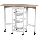 Hti-Living Küchenbar auf Rollen ausklappbar Skandi