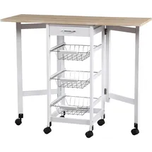 Hti-Living Küchenbar auf Rollen ausklappbar Skandi