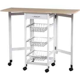 Hti-Living Küchenbar auf Rollen ausklappbar Skandi