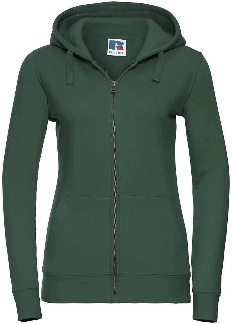 Russell Damen Authentic Zipped Hood Jacket, bottle green, XL