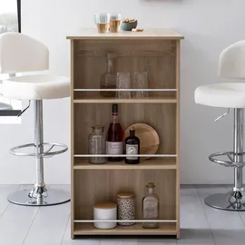 Wohnling Bartisch rechteckig 120 x 107,5 x 60 cm Braun