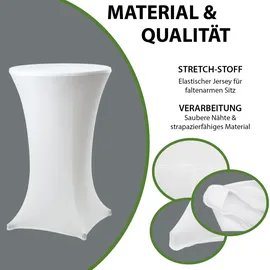 Trutzholm Stehtischhusse Stretch Weiß Ø 80 cm 10er Set