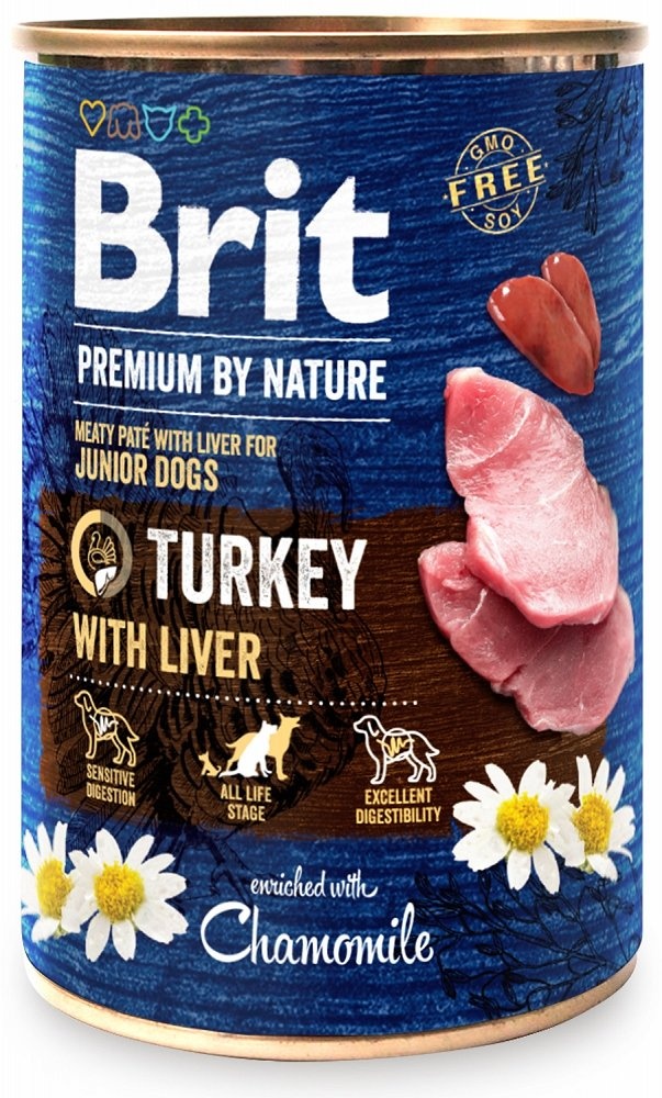 BRIT Premium by Nature Junior Turkey and liver 6x400 g Truthahn und Leber Nassfutter für Welpen