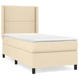 vidaXL Boxspringbett mit Matratze Creme 80x200 cm Stoff - Beige