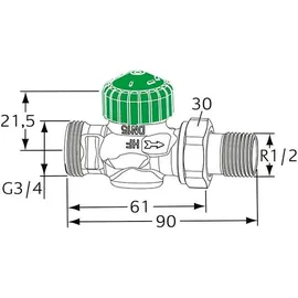 Hydronic Engineering Thermostat-Ventilunterteil Eclipse 300 DN15 x G3/4