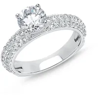JEWLIX Verlobungsring Silber mit Zirkonia Hauptstein und Solitär Pavé Design VR0126 silberfarben 50