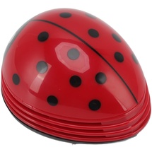 ej.life Fdit Mini-Desktop-Staubsauger, Cartoon-Marienkäfer-Kehrmaschine, Tragbarer Käfer-Staubsauger, Papierhandkrümel für Marienkäfer, Rot