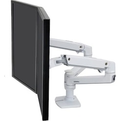 Ergotron LX Dual Monitorarm für zwei Monitore, Tischhalterung (Weiß)