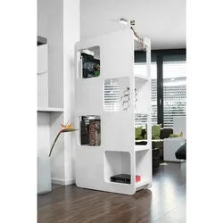 Raumteiler weiß Standregal Regal Trennwand Bücherregal Wohnzimmer Schrank