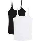 bonprix Stilltop BONPRIX "Umstands- und Stilltops aus Baumwolle (2er-Pack)", Damen, Gr. 36/38 (S), schwarz (schwarz, weiß), Obermaterial: 95% Baumwolle, 5% Elasthan, loose fit, Tops, lockere Passform, funktioneller Verschluss, aus Baumwolljersey