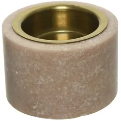 Teelichthalter Marmor Kerzenständer f. Teelichter o. LED Teelichter H: 4cm braun