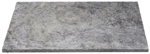 WOHNRAUSCH Wand- und Bodenfliese »Mudra Grey«, 0,74 m2, Römischer Verband, Travertin, grau/beige, matt, getrommelt - grau | beige