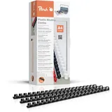 Peach Plastikbinderücken A4 | 12mm | 95 Blatt | 100 Stück | schwarz | PB412-02