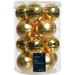 16 Weihnachtskugeln 8cm Glas Christbaumkugeln Weihnachtsbaumkugeln gold