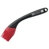 FMprofessional Silikonpinsel BBQ, Küchenpinsel mit Silikon-Borsten, hochwertiger Bratpinsel aus Silikon (Farbe: Schwarz/Rot), Menge: 1 Stück