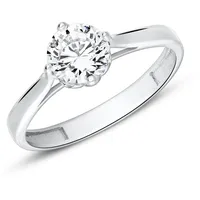 JEWLIX Verlobungsring Solitärring für Damen aus 9K Weißgold mit Zirkonia VR0462 silberfarben 56