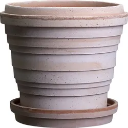 Planet Jupiter Blumentopf 25 cm rosa mit Untersetzer