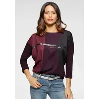 LAURA SCOTT Hemdbluse, im Materialmix mit Folienprint, Gr. 36,