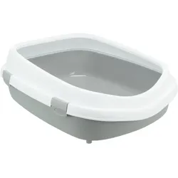 TRIXIE Primo XXL weiß/grau Katzentoilette mit Rahmen 56x25x71 cm