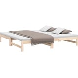 vidaXL Tagesbett Ausziehbar Sofa Gästebett Sofabett Bett Bettsofa Holzbett Schlafsofa Ausziehbett Bettgestell 2X(90x200) cm Massivholz Kiefer