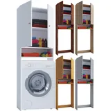 VCM Waschmaschinenschrank Praktischer Überbauschrank mit viel Stauraum Maße: B. 64 x H. 182 x T. 27 cm Waschmaschinenregal für Bad und Waschküche Waschmaschinenüberbauschrank - Lona