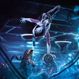 Iron Studios Spider-Man vs Villains Art Scale Statue 1/10 Ghost Spider Diorama 34 cm