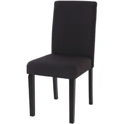 Esszimmerstuhl Littau, Küchenstuhl Stuhl, Stoff/Textil ~ schwarz, dunkle Beine