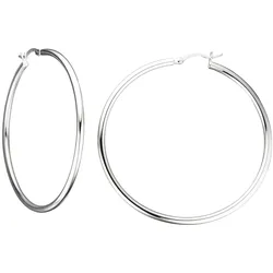 Paar Creolen JOBO "Ohrringe rund", silber (silber 925), Ohrringe, Damen, Silber 925 (Sterlingsilber), rund 925 Silber