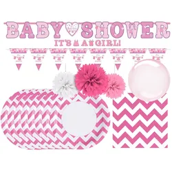 Babyparty-Set - It's a Girl (35-teilig) Es ist ein Mädchen Babypinkeln Gender Reveal Party