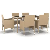vidaXL Garten-Essgruppe 7-tlg. Beige