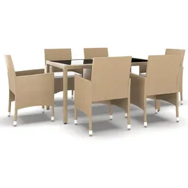 vidaXL Garten-Essgruppe 7-tlg. Beige