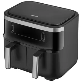 Severin HEIßLUFTFRITTEUSE FR 2453, Schwarz, Metall, Kunststoff, 3.25 L, 33.5x31.5x36.5 cm, Temperaturanzeige, Timer, Programm wählbar, Display, Touchscreen, Küchengeräte, Fritteusen