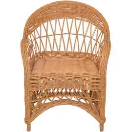 Hofmann Living And More Relaxsessel Handgeflochten 65 x 85 x 65 cm Gelb ohne Kissen