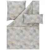 Estella Bettwäsche Mako Satin Orion 155x220+Kissen 80x80 40x80 Grafisch grau, Baumwolle, 3 teilig, mako satin bettwäsche 155x220 sale warm baumwolle bettwäsche 155x220 grau