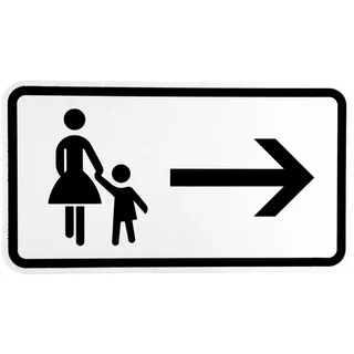 BauSupermarkt24 Verkehrsschild Nr. 1000-22 Fußgänger Gehweg rechts gegenüber benutzen 33,0 x 60,0 cm