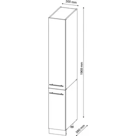 Vicco Apothekerschrank Fame-Line 30 x 58 x 207 cm Grau