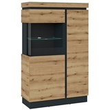 Wojcik Meble Sp. z.o.o Highboard CORTE, Eiche Dekor - grau