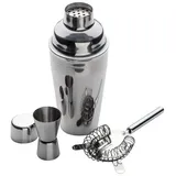 MacMa Cocktail Set 3tlg. mit Shaker, Messbecher und Sieb verchromt
