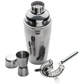 MacMa Cocktail Set 3tlg. mit Shaker, Messbecher und Sieb verchromt