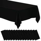 PRITOK Tischdecke Schwarz: 14 Stück 137 x 274 cm Kunststoff-Tischdecken Schwarz, Papiertischdecken, Rechteckig Schwarz Party Tischdecke für Picknicks, Partys, Dekoration, Hochzeiten, Bankette